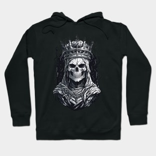 undead skull wearing crown Hoodie